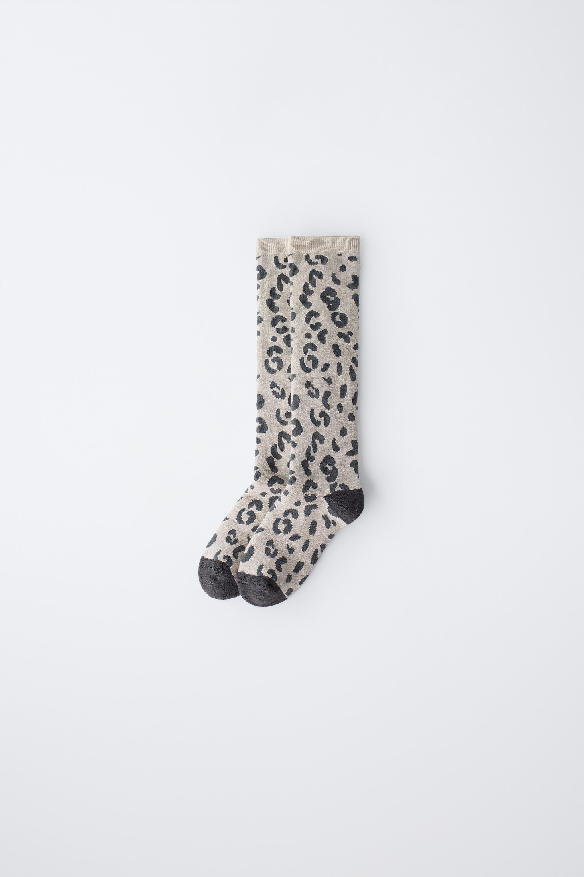 THERMAL ANIMAL PRINT LONG SOCKS